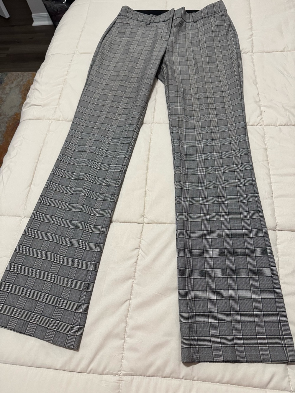 Express Gray Plaid Boot Cut Dress Pants